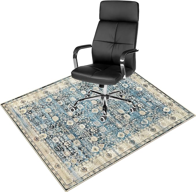 Anidaroel Home Office Chair Mat for Hardwood Floor, 48"x60" Office Chair Rug Protector for Rolling Chair, Computer Gaming Chair Mat, Low Pile Carpet Floor Chair Mat