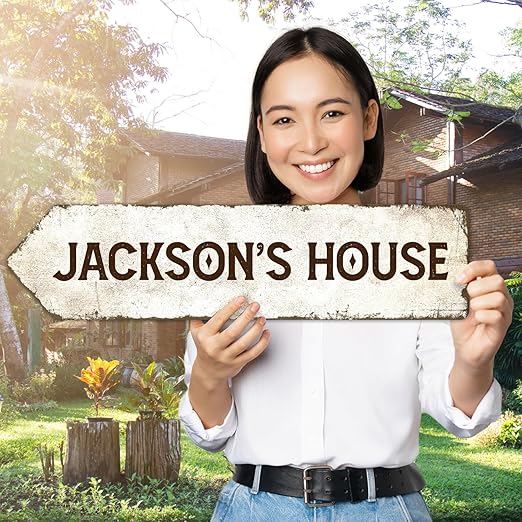 Rustic Custom Sign, Personalized Left Directional Metal Composite Street Sign for Indoor and Outdoor Use 6x24 Inches, ACM Made in the USA
