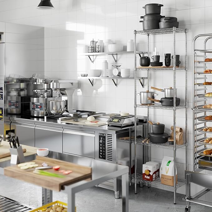 Regal Altair 14" Deep x 24" Wide x 86" Height Wire Shelving Kit | 5-Tier | NSF Commercial Storage Rack Unit