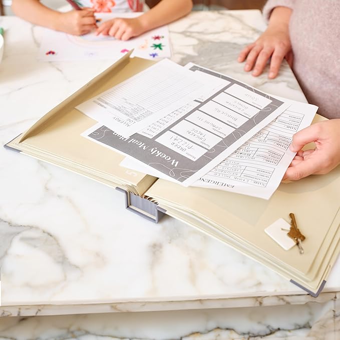 Savor | The Folio™ Document Organizer 2025 Edition | Premium Life Binder Acid-Free Custom Dyed Cloth-Bound Accordion Organizer w/ 10 Expandable Pockets | File Folders for Home Organization (Slate)