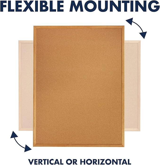 Quartet Cork Board, Bulletin Board, 4' x 3' Corkboard, Oak Finish Frame (304)