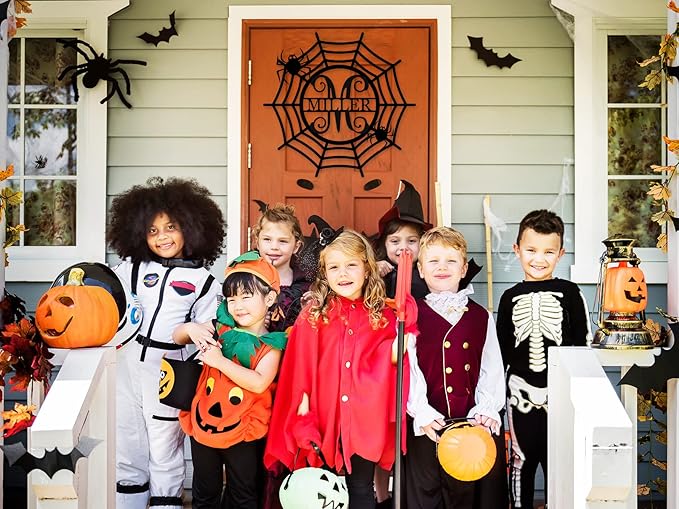 Personalized Halloween Sign, Halloween Door Decor, Initial Door Sign, Custom Halloween Metal Sign, Happy Halloween Sign