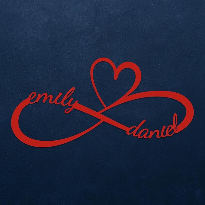 Personalized Valentines Day Metal Wall Sign, Custom Infinity Heart Love Couple Name Sign, Valentine Day Couple Gift, Metal Engagement Sign, Wedding Gift For Husband and Wife, Home Decoration