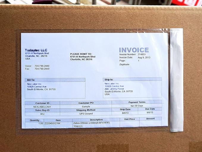 Premium 6''x10'' Packing List Envelope, Tailored Size for Letter-size Paper Folded in Half, Adhesive Shipping Label Pouch/Sleeve (100 pack)