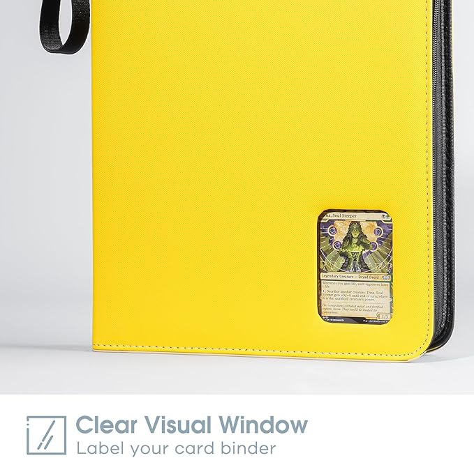 ProCase Trading Card Album with Window, 900 Pockets, Card Binder for Trading Cards, MTG, TCG, Baseball Cards, Football Cards Storage, Yellow