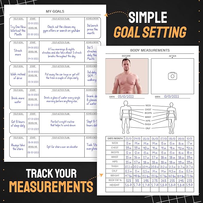 Nextnoid Hardcover Fitness Journal Workout Planner for Men & Women - A5 Sturdy Workout Log Book to Track Gym & Home Workouts - Green