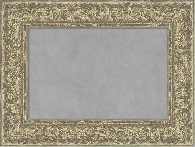 Amanti Art Silver Framed Magnetic Board 19x25 Small Vision Board for use with Magnets, 100% Metal Sheet to Display Items as Office Decor or for Home Organization in mudroom, Kitchen or Kids Room