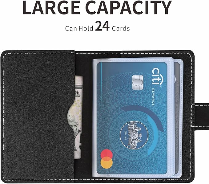 PRIVILLA 2 Pcs Credit Card Holder and business card holder，Sd Card Holder Each Has 26 Card Organizers, 2024 New Credit Card Holders book for Men and Women.