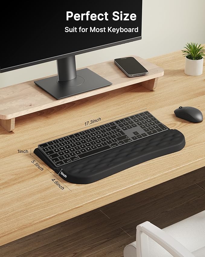 Laborio Keyboard Wrist Rest Stand for Desktop, 2 Angle Adjustment Ergonomic Computer Keyboard Stand Key Board Riser Holder with Wrist Support for Office, Home, Desk