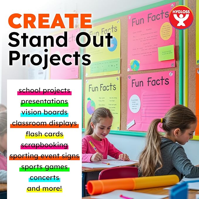 Hygloss Large Poster Board 22x28 - 25 Neon Pink Single Color Poster Boards Bulk Pack - 10 Pt. Thickness Colored Poster Board Paper for Projects, Signs, Displays - Posterboard Multipack 22" x 28"