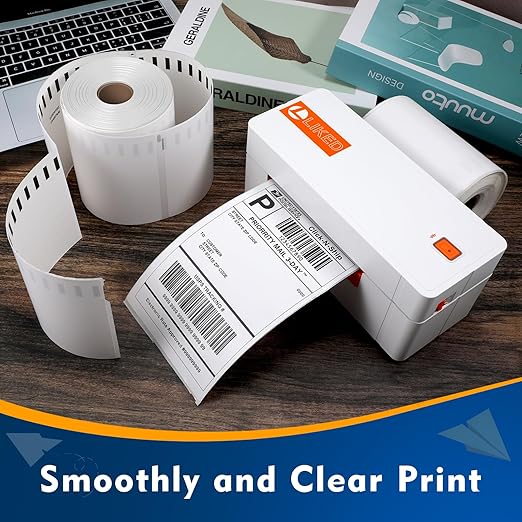 L LIKED 2200 4x6 Thermal Shipping Labels Direct Thermal Printer Labels Compatible with DYMO 4XL Zebra Rollo - White Perforated Strong Adhesive (220/Roll, 10 Rolls)
