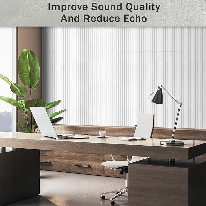 EVENRISING Acoustic Panels 10-Pack, Acoustical Wall Panels 47.2x23.6x0.4 inch, Large Soundproof Panels Self-Adhesive for walls, Acoustic Treatment for Recording Studio&Office Vertical,White