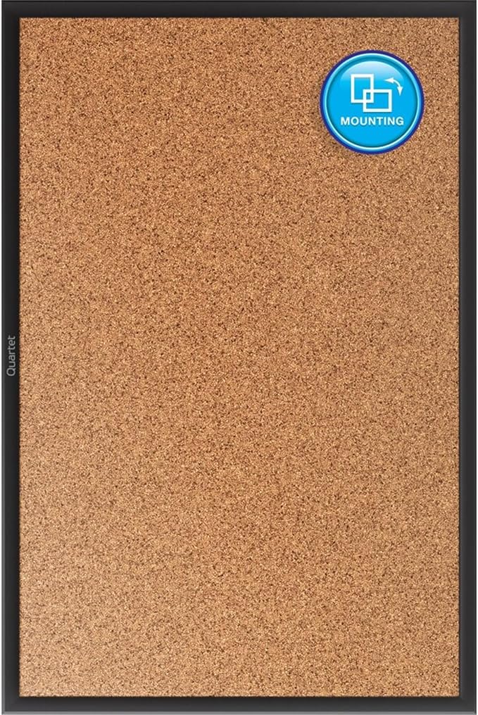 Quartet Cork Board, Bulletin Board, 4' x 3' Corkboard, Black Frame (2304B)