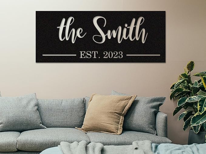 Custom Metal Name Sign,Personalized Last Name Metal Sign,Family Name Sign,Personalized Last Name Date Sign,Metal Wall Art,Last Name Signs for Home,Metal Wall Decor