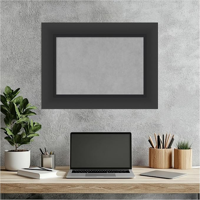 Amanti Art Black Framed Magnetic Board 17x23 Small Vision Board for use with Magnets, 100% Metal Sheet to Display Items as Office Decor or for Home Organization in mudroom, Kitchen or Kids Room