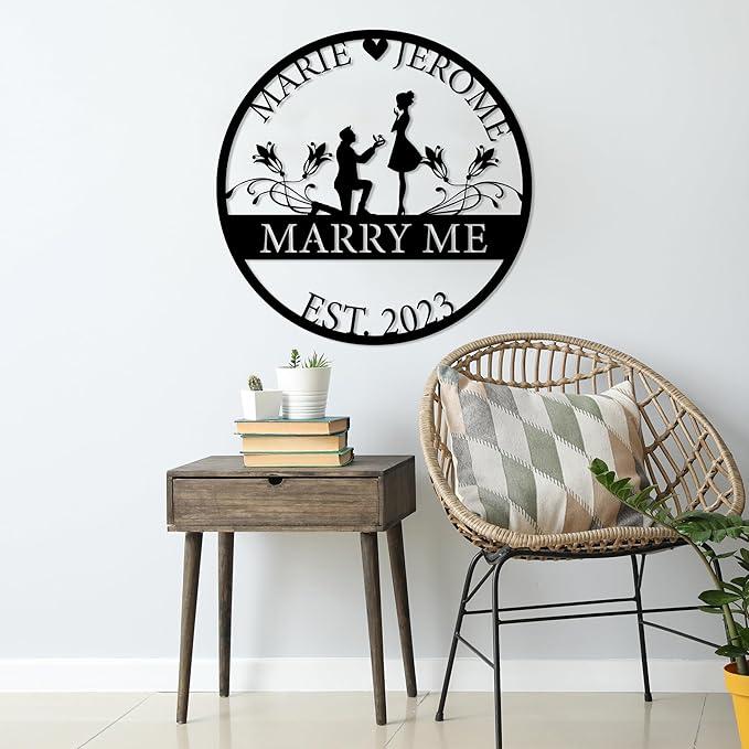 Personalized Valentines Metal Wall Sign, Custom Infinity Heart Love Couple Name Sign, Valentine's Wedding Gifts for Couples, Metal Engagement Sign, Home Decoration, Gift for Anniversary