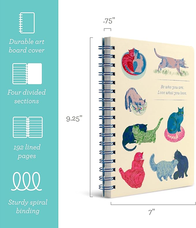 Compendium Spiral Notebook – Be Who You Are. Love What You Love. – A Designer Spiral Notebook with 192 Lined Pages, College Ruled, 7.0" W x 9.25" H