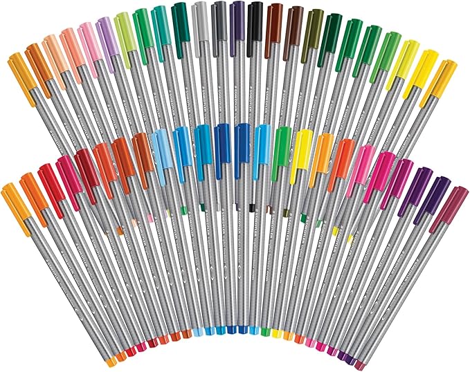 STAEDTLER Fineliner triplus Writing Pens - 48 Count Fiber Tip Pens