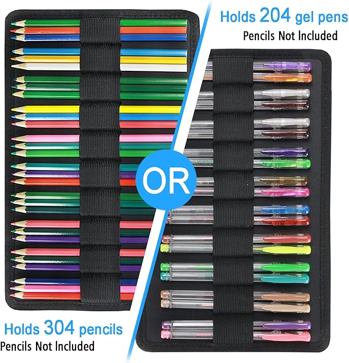 YOUSHARES Big Capacity Colored Pencil Case - 300 Slots large Pen Case Organizer with Multilayer Holder for Prismacolor Colored Pencils & Gel Pen (Purple Pink Rose)