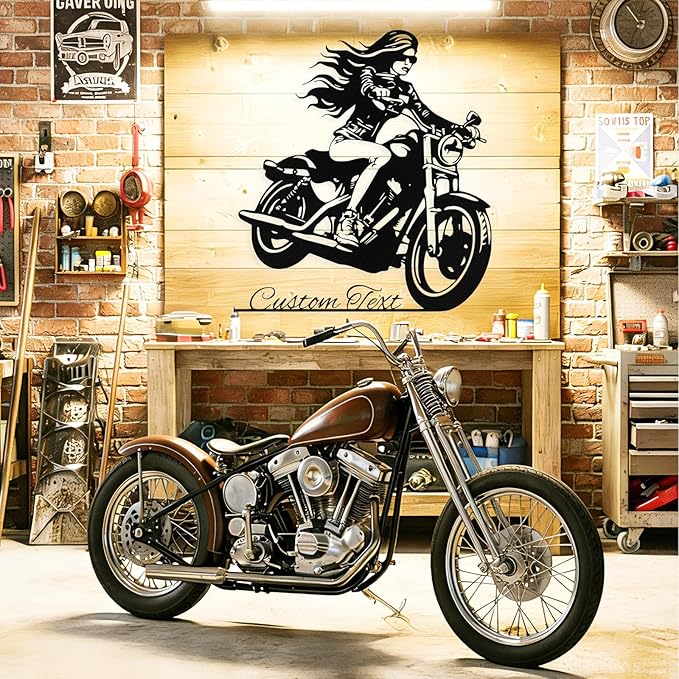 Custom Motorcycle Metal Sign Personalized Biker Name Sign Motorcycle Wall Art Motorbike Signs Garage Decor Gift for Bikers Motorcycle Lover Gifts