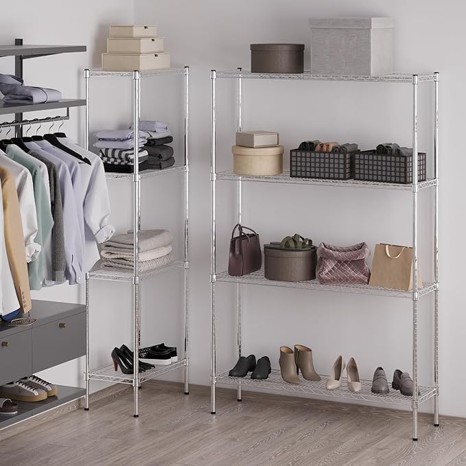 Regal Altair 14" Deep x 48" Wide x 74" Height Wire Shelving Kit | 4-Tier | NSF Commercial Storage Rack Unit