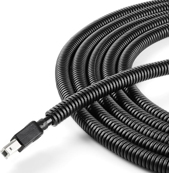 YCLYC Split Wire Loom 1/4 Inch, 25FT Wire Protector Tubing for Cords, Black Flexible Wire Conduit Cover, Cord Protectors from Pets No Chew Electric Wire Cover