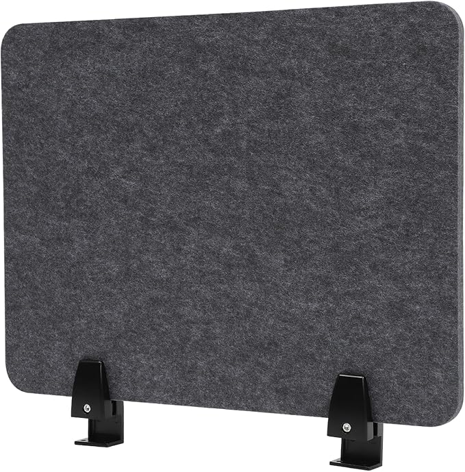 4pcs Privacy Panels,Standing Desk Divider,Desktop Office Furniture Partitions Stand Up Desk Privacy Panel, Clamp-On Acoustic Desk Divider Mounted Privacy Panel, 20.9" x 16" (Dark Grey)