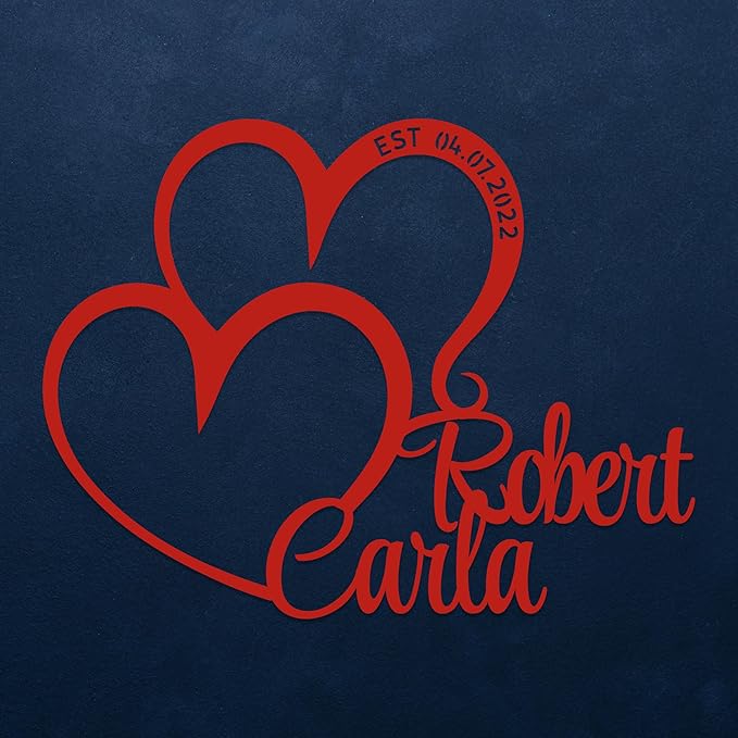 Personalized Valentines Metal Wall Sign, Custom Infinity Heart Love Couple Name Sign, Valentine's Wedding Gifts for Couples, Metal Engagement Sign, Home Decoration, Gift for Anniversary