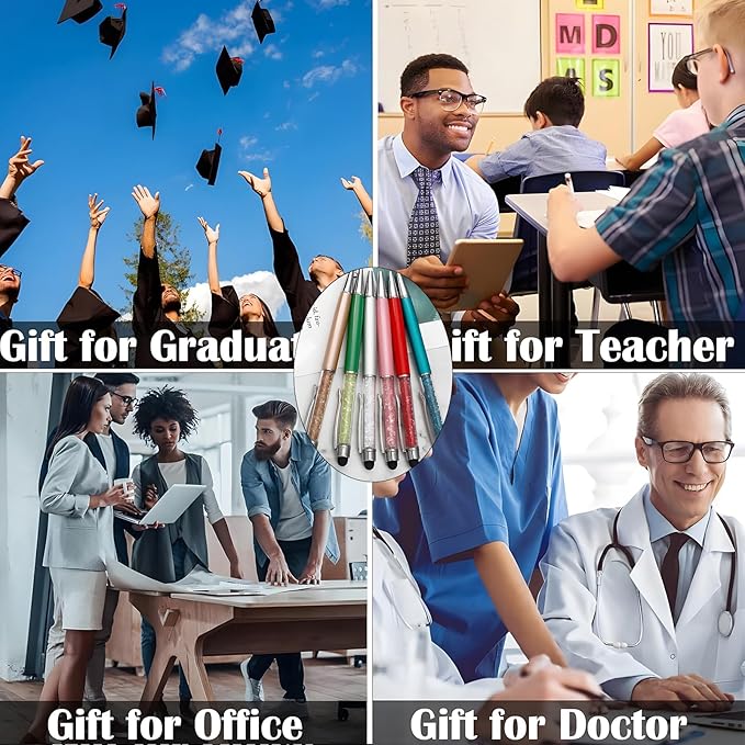 Customized Pens with Name/Logo - Touch Screen Stylus Ballpoint Pen, Perfect for Weddings, Business & Personalized Gifts (Yellow,100)