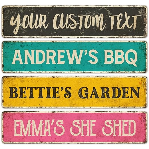 Custom Rustic Sign, Personalized Decor Street Signs Gift, 32x8 Inches, ACM, Fade Resistant, Made in USA