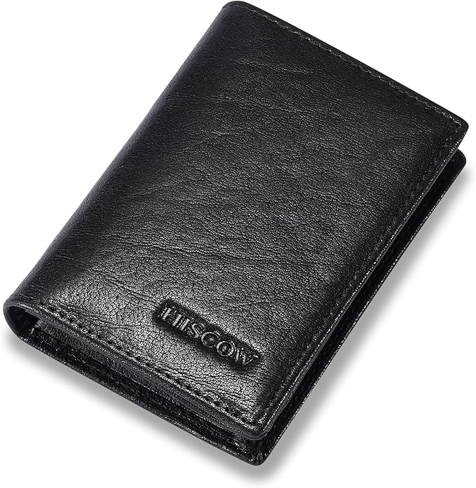 Leather Business Card Case Holder for Men & Women, Italian Calfskin