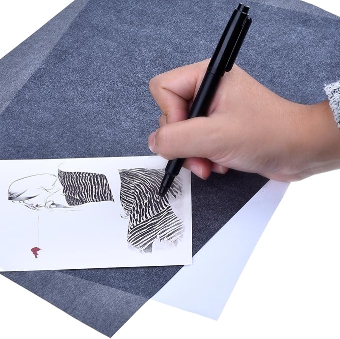 Outus 30 Pack Carbon Papers for Tracing, Graphite Carbon Copy Tracing Paper for Canvas Wood(9 x 13 Inch,Black)