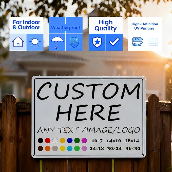 Custom Signs Outdoor-30×24inches-Large size,Prefabricated holes, weather-resistant, rust-proof,Optional reflective, night road signs, night warning signs
