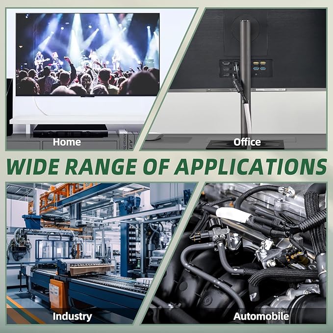 Split Wire Loom Tubing, Cable Protector Sleeve, Braided Cable Management for TV/Computer/Home Theater/Engine Bay, Cord Protectors from Pets No Chew (White, 1/2"-25ft)