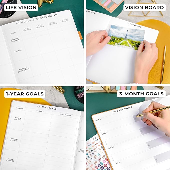 Clever Fox Planner Pro Premium – Luxurious Weekly & Monthly Planner with Budget Organizer for Productivity & Goals, Undated, A4 (Amber Yellow)