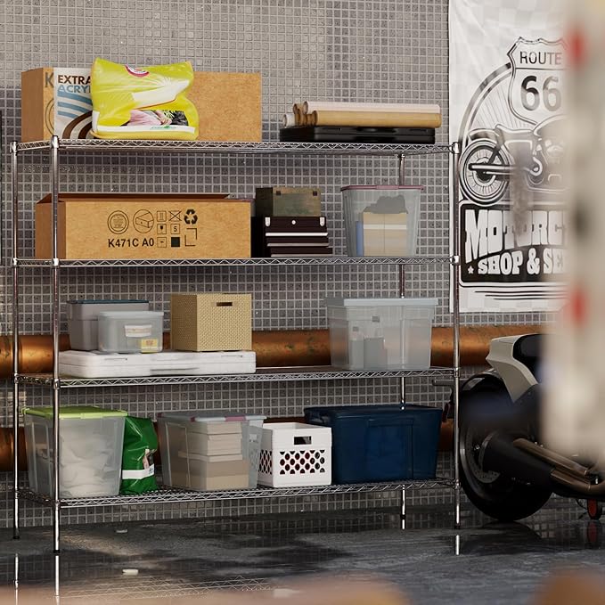 Regal Altair 21" Deep x 72" Wide x 64" Height Wire Shelving Kit | 4-Tier | NSF Commercial Storage Rack Unit