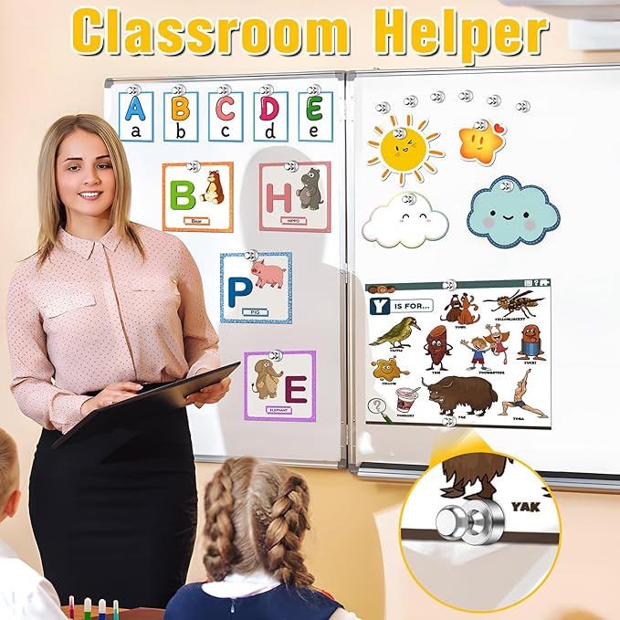 VNDUEEY 24Pcs Fridge Magnet Refrigerator Magnets Adults, Strong Metal Magnets for Whiteboard, Magnet Fridge, Decorative Magnets for Kitchen, Office, School, Locker, Map, Cruise
