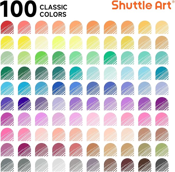 Shuttle Art Fineliner Pens, 100 Colors 0.38mm Fineliner Color Pen Set Fine Line Drawing Pen Fine Point Markers Perfect for Adult Coloring Books Drawing and Journal Art Projects
