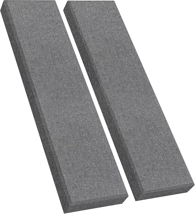 2 Pack 2" Thick Acoustic Panels, 47.24" X 11.81" Fiberglass Wall Panel, Acoustic Panels Sound Absorbing for Office, Studio, Home Theatre - Heather Grey