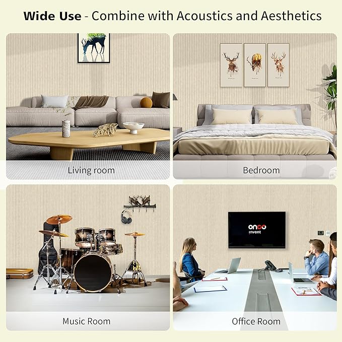 AUTORIFIC Acoustic Panels,5 Pack Sound Panels Noise Reducing for Walls,47.2"x23.6"x0.35" Soundproof Wall Panels,High-Density Acoustic Wall Panels,Decorative Sound Dampening Panels,Camel