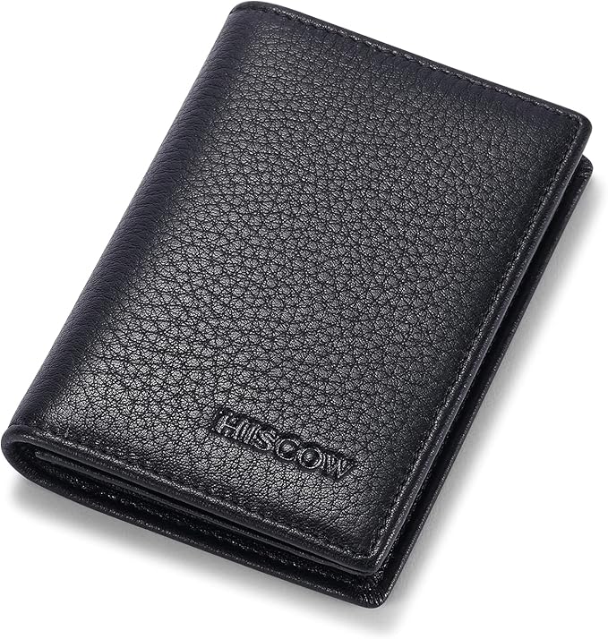 Leather Business Card Case Holder for Men & Women, Italian Calfskin