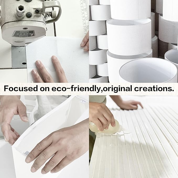 GO&SO White Textured Drum lampshade Medium Lamp Shade 13" Top x 13" Bottom x 10" High (Spider) Modern Linen Lamp Shades for Table Lamp Bedside Lamp Natural Linen Replacement Assembly is Required