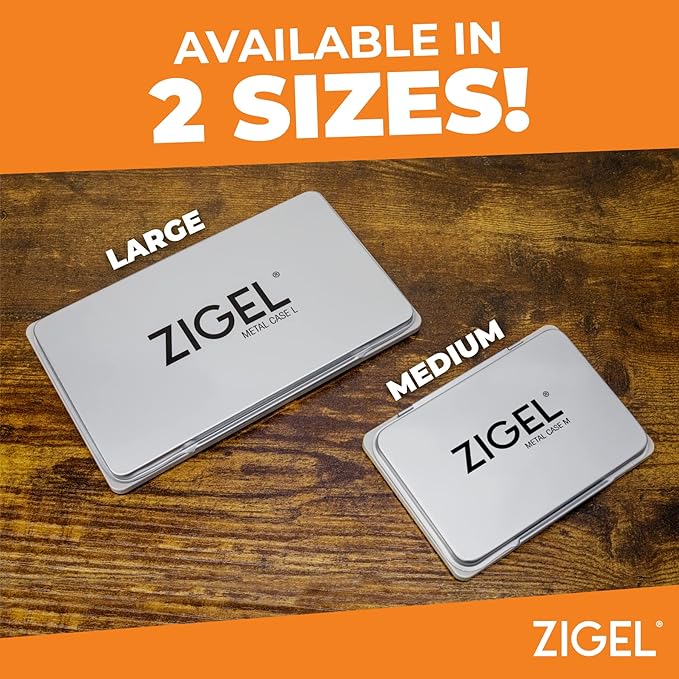 Metal Case Stamp Pad Large Size, Brown Color - Size: 3" x 6" - Choose from 15 Ink Colors