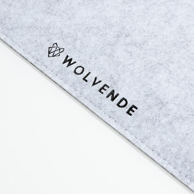 Wolvende Premium Felt Desk Mat | Small 12" x 27.5" | Multifunctional Desk Pad for Home Office | Light Gray
