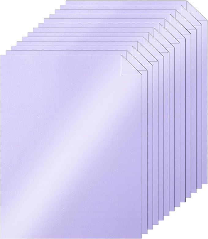 Silunkia 100 Sheets Purple Shimmer Cardstock 8.5 x 11 Cutting Paper, 75lb Heavyweight Craft Paper Card Stock for Card Making, Business Cards, Invitations, Thank You Cards