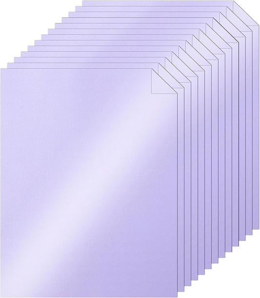 Silunkia 100 Sheets Purple Shimmer Cardstock 8.5 x 11 Cutting Paper, 75lb Heavyweight Craft Paper Card Stock for Card Making, Business Cards, Invitations, Thank You Cards