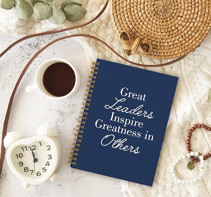 OXW Navy Blue Meeting Notebooks for Work, Leadership Gifts Office Work Notebook Journal for Writing Note Taking, Thank You Gifts for Women Men Leader Boss Mentor Principal Manager, 5.5"x8.3"