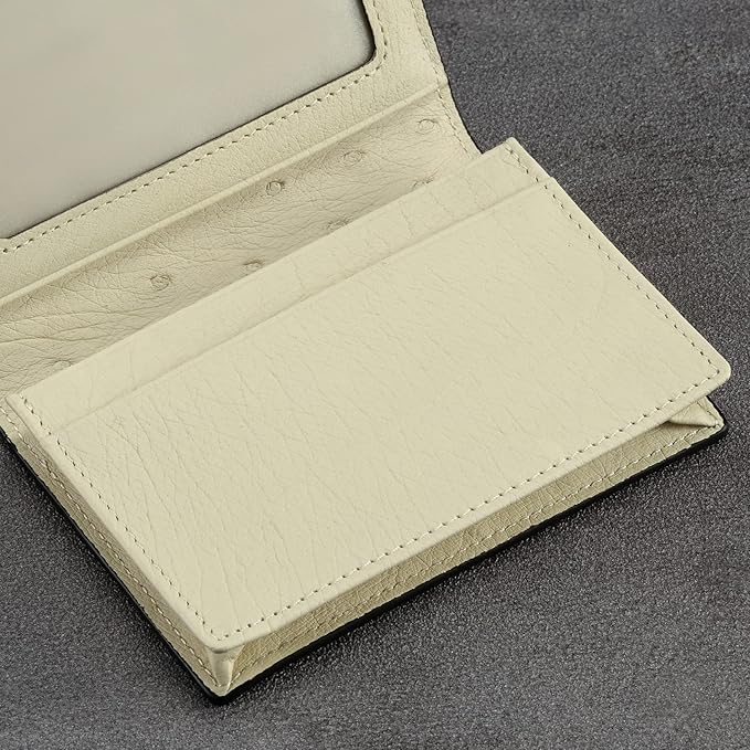 Leather Business Card Case Holder for Men & Women, Italian Calfskin