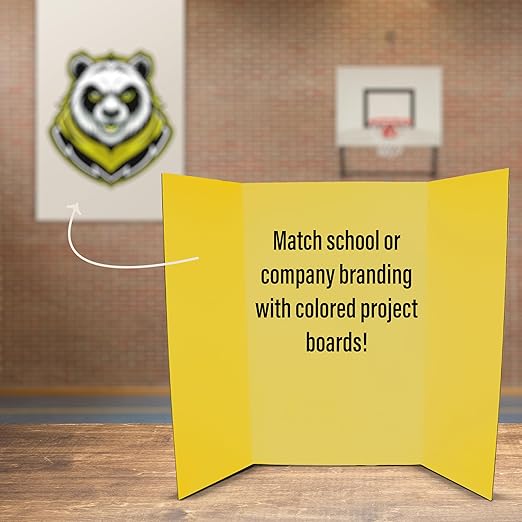 Flipside Products 36” x 48” Foam Project Boards for Presentations, Science Fair, School Projects, Event Displays and Trifold Picture Board - Yellow - 3 Pack
