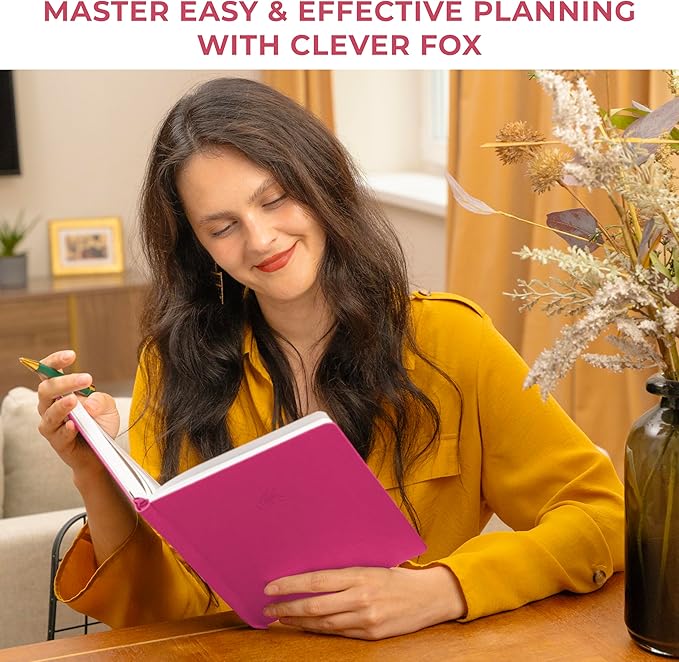 Clever Fox Planner Large – Undated Weekly & Monthly Planner for Productivity, Time Management & Goals – Organizer Journal – 7x10” (Hot Pink)